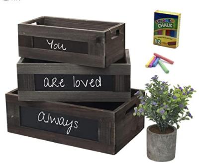 China Wooden storage box living room box bedroom wooden storage box country style basket box for storing artificial plants for sale