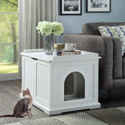 China Europe solid wood structure, spacious storage space, easy to assemble, suitable for most cat toilet room bench of cat litter boxes for sale