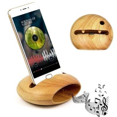 China China Sale New Design Natural Wood Grain Mobile Phone Stand Sound Amplifier for sale