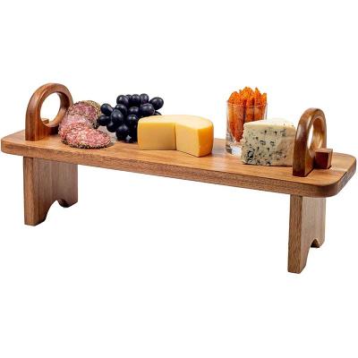 China Wooden Serving Board Tray on Cheese Charcuterie Rack Tray Decor Counter Shelf Home Organizer and Board Hand-finished PH-581 for sale