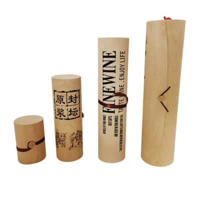 China China Supply Birch Bark Wooden Wine Box Pretty Round Decorative Birch Bark Box for sale