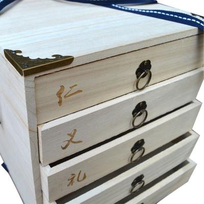 China Eco-friendly luxury handmade white wooden storage box wholesale drawers small wooden storage box for sale