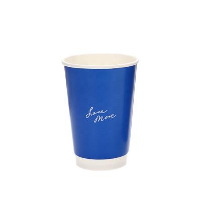 China Disposable Custom Logo Printed Double Wall Paper Cup Disposable Coffee Cup for sale