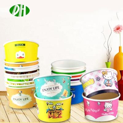 China Biodegradable Disposable Ice Cream Paper Cup Can Be Customized Snack Packing Bowl Ice Cream Paper Bowl for sale