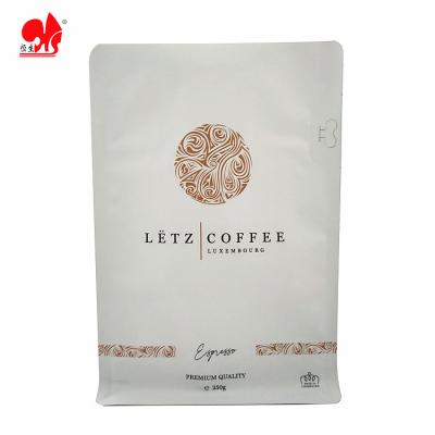 China Recyclable Food Grade 250g Coffee Bean Bag Coffee Tea Packaging Bag Recycle Flat Bottom Zipper Packaging Pouch for sale