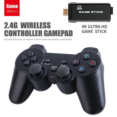 China Hot Selling VIBRATION ENGINE 2021 U8 Game Stick Built In Classic Game Console 2.4G Gamepad 10000 Wireless Games 64GB USB Retro TV For Two Person for sale