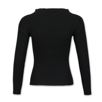 China Custom Made Breathable Top Fashion Turtle Neck Rib Women Sweaters Girl Knitted Pullover Sweater for sale