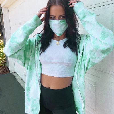 China Breathable Women Upper Casual Clothing Tie Dye Fashion Streetwear Sweatshirt Hoodies Oversized Jacket for sale