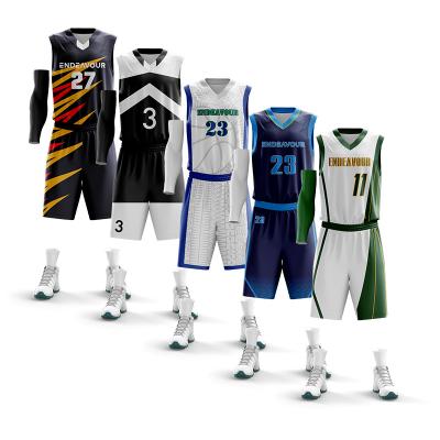 China Antibacterial Free Basketball Jersey Custom Design Fully Sublimation Basketball Wear for sale