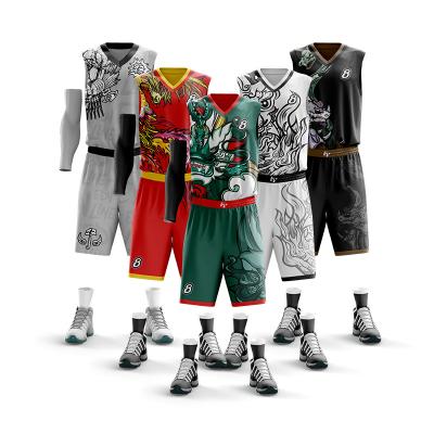 China Mens Basketball Shorts Basketball Logo Wear Antibacterial Basketball Tank Top Set for sale