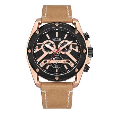 China Chronograph Fashion Mens Quartz Sport Watches Luxury Brand Megir Wristwatch for sale