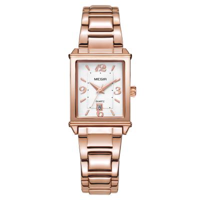 China megir 1079 automatic date watches china elegant square online-shopping ladies watch stainless steel wristwatch for sale