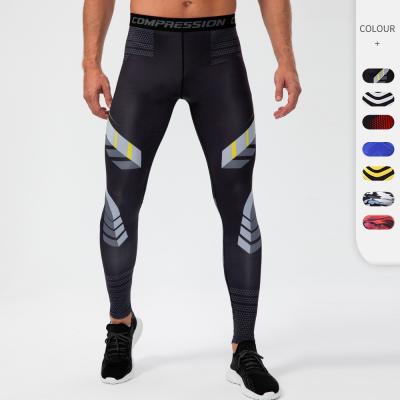 China Antibacterial Camouflage Printing Winter Autumn Basketball Training Sports Gym Breathable Fitness Tightly Fit Men's Compression Running Pants for sale