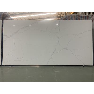 China Modern High Quality Engineered Floor Tiles Stellar White Black Quartz Stone Slabs for sale