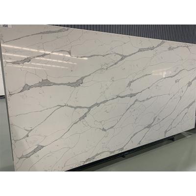 China Factory direct calacatta marble floor tiles gold veined artificial quartz slab modern direct stone gray quartz slab for sale