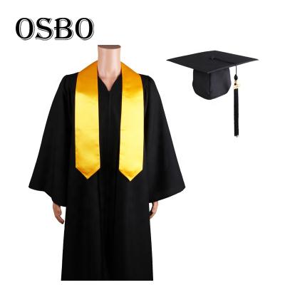 China Cheap Adult Academic College Long Sleeve Black Matte Graduation Cap Dress From Whosale for sale