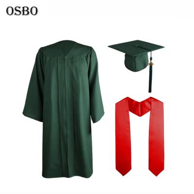 China 2021 Wholesale Cheap School Forest Graduation Dress Set With Stole for sale