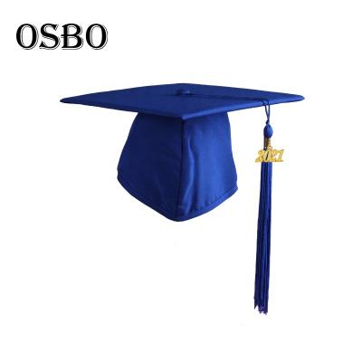 China Wholesale Royal Blue School Graduation Hat With 201 Years Gold For College Student Or for sale