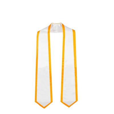 China White school whosale customize maker plain trim college graduation stole with gold trim for sale