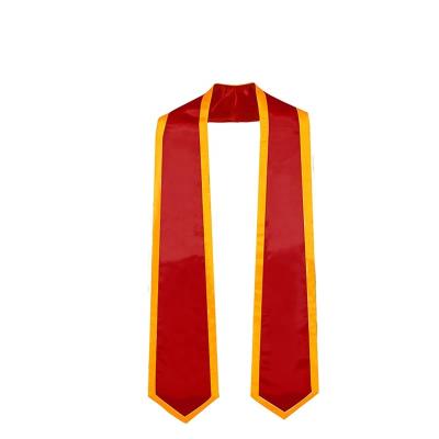 China Trim stole 2019 hot sale high quantity simple red graduation stole and sash with gold trim for sale