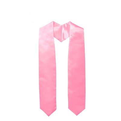 China 2021 Hot Sale High School Quantity Plain Pink Graduation Stole for sale