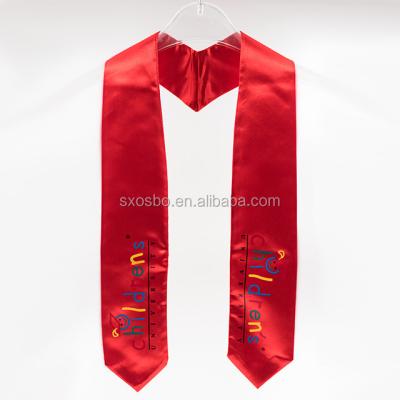 China School Dresses Simple Red Satin Graduation Stoles for sale