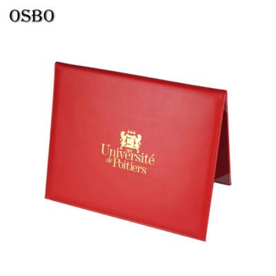 China Leatherette Soft Leather Cover/Leatherette Grain/PU Material/Graduation School Certificate Holder Diploma Cover Paper Certificate for sale