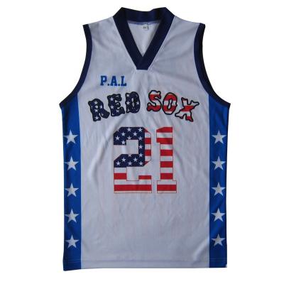 China New Design Custom Basketball Tank Top Breathable With Name And Number for sale