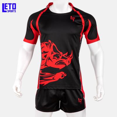 China Mens Clothing Antibacterial Design Sublimation Rugby Uniform Shirt Sports Tank Top Kits for sale