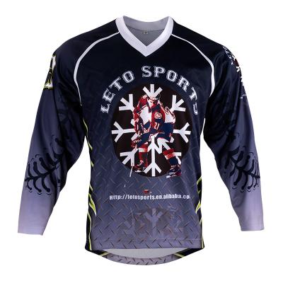 China Shirts & Custom Low MOQ Minion Youth Ice Hockey Jersey Christmas Ice Hockey Wear Tops Cheap Price for sale