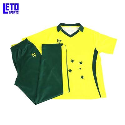 China 100% Polyester Sublimation Colored Cricket Team Uniform Full Hand Cricket Singlet Design for sale