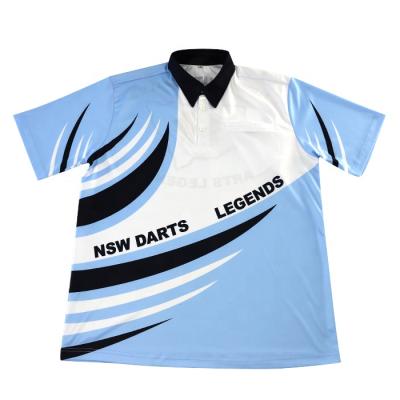 China Anti-Wrinkle Sublimation Full Polyester Cheap Custom 100% Dart Shirt For Team for sale