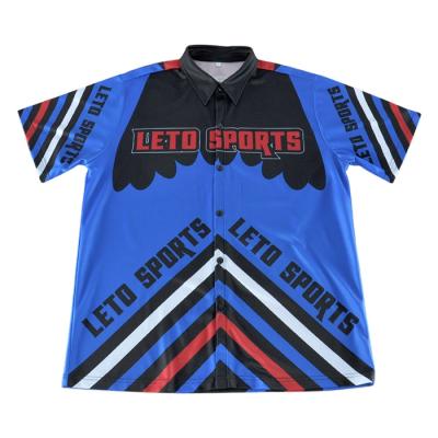 China Custom Anti-UV Printing Mens Sublimation Motocross Racing Shirts Blanket Full Buttons Racing Wear for sale