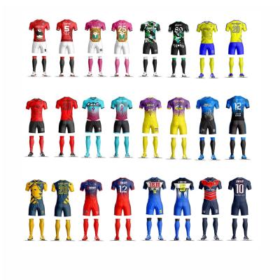 China Custom Sublimated Jersey Quality Soccer Sets Add Name And Number Soccer Uniforms for sale