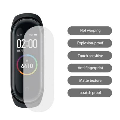 China Anti-fingerprint MI Band 4 5 Screen Protective Film Glass Protective Film For Smart Wristband M4 Smartwatch Film Protection Antifreeze Waterproof for sale