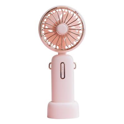 China New Design 4800mAh Hotel Rechargeable Adjustable Practical Mini Battery Fan Drinking Handheld USB Fan for sale