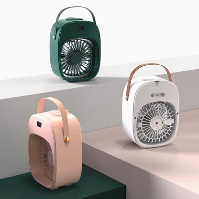 China New Style Hotel Rechargeable Mini Air Conditioner Digital Display Fan Mini Spray Fan With Warm Drinking Lamp for sale