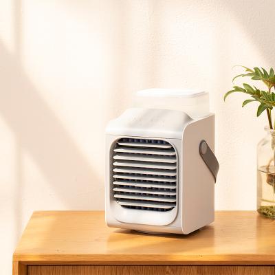 China Jet Mini Air Conditioner 2021 Hotel Colorful Lightweight Rechargeable Double Cooler Fan Portable Air Fan for sale