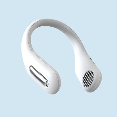 China Hotel New Design Mini USB Portable Neck Fan Hands Free Portable Sports Rechargeable Neck Band Fan for sale