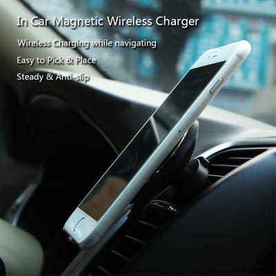 China 360 Degree Cell Phone Chargers Rotation Wireless Charging Magnetic Car Mount for sale