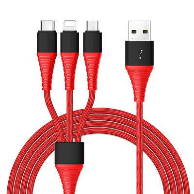 China IPhone X 8 7 6 6 Plus Usb Charger Cable , 3 In 1 Usb Type C Micro Usb Data Cable for sale