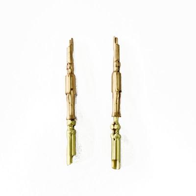 China Brass Terminal Connector 1.0mm and 1.5mm Pin Female Metal Small Metal Crimp Brass Terminal Stamping Wire Connector Terminal for sale