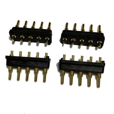 China male & Female Spring Loaded Pogo Pin Connector 5 Pin Pitch 4.0 Mm Through Holes PCB Solder Male Female Flange Power Load Panel Mount for sale