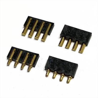 China Smart Devices DC Power Connector Electrical Brass Copper Battery Connector 4 Pin Antenna Clips Pogo Pin for sale