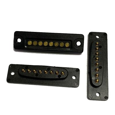 China Male & Female Strong Force Spring-Loaded Pogopin Modular Magnets WaterProof Pitch Male Female 8 Pin Magnetic Connector Pogo Pin for sale