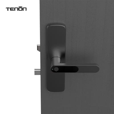 China Wooden or Metal Doors Tenon K3 Electronic Keyless Handle Tuya Smart Home System Fingerprint Deadbolt Door Lock Smart American for sale