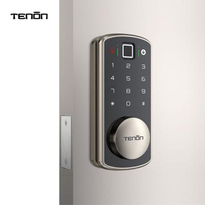 China Wooden or Metal Doors TENON Lock Black Keyless Smart Home K7 Tuya Security Door Fingerprint Password Digital Electronic Deadbolt Door Lock for sale