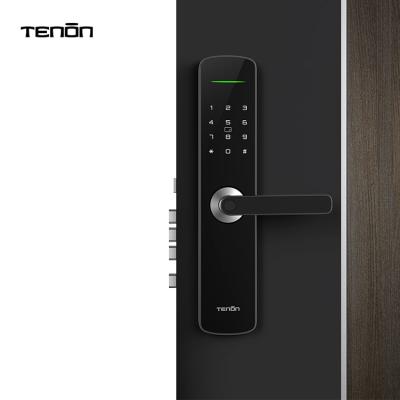 China Wooden or Metal Doors Tenon E3 Tuya App Smart Home Digital Rim Pin Card Operated Door Locks Security Wifi Fingerprint Lock for sale