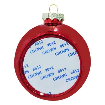 China Custom Christamas Decoration Christmas Ornament Thermal Transfer Ball Pattern Christmas Trees Hang Baubles Christmas Glass Decorated Ball for sale