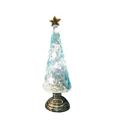 China Plastic Factory Wholesale Holiday Christmas Tree Decoration LED Glass Christmas Tree Lights for sale